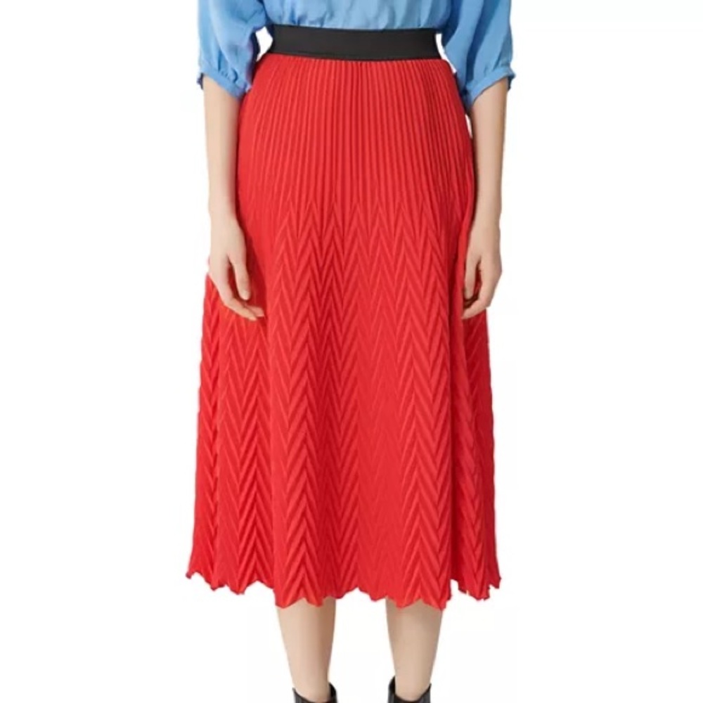 Maje Jissa Pleated Midi Skirt (large)